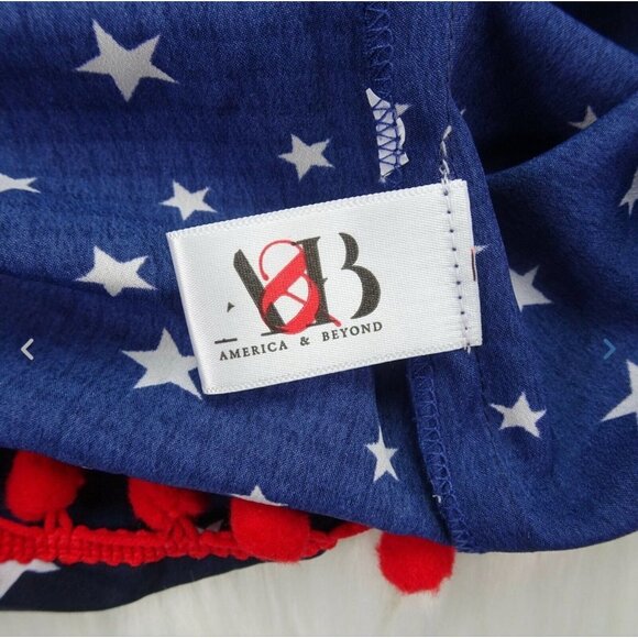 America & Beyond Americana Cover-up Dress Swimwear Beach Stars Size M - Picture 7 of 11
